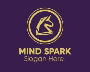 Elegant Golden Unicorn logo design