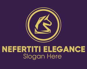 Elegant Golden Unicorn logo design