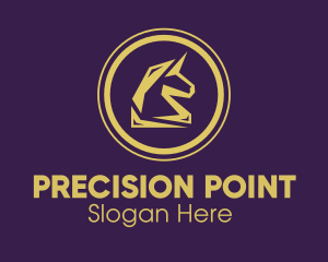 Elegant Golden Unicorn logo design