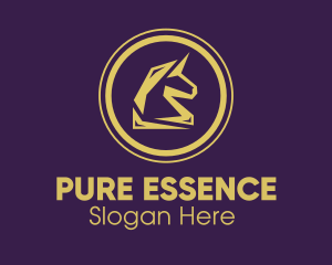 Elegant Golden Unicorn logo design