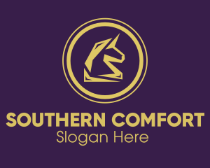 Elegant Golden Unicorn logo design