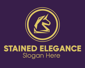 Elegant Golden Unicorn logo design