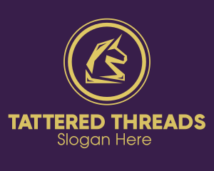 Elegant Golden Unicorn logo design