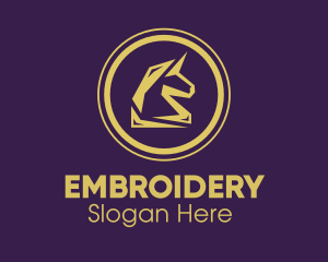 Elegant Golden Unicorn logo design