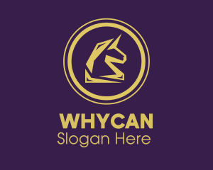 Mule - Elegant Golden Unicorn logo design