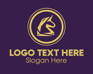 Elegant Golden Unicorn Logo