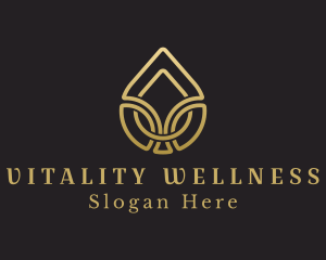 Golden Wellness Droplet  logo design