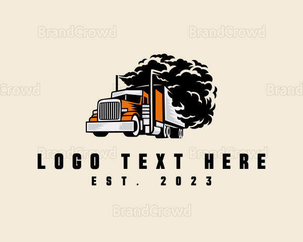 Smoking Truck Logistics Cargo Logo