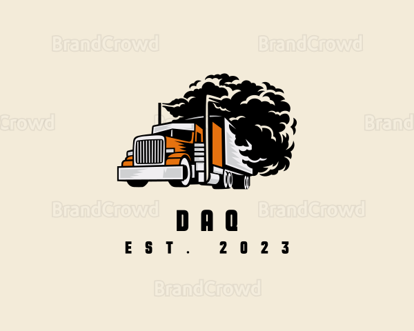 Smoking Truck Logistics Cargo Logo