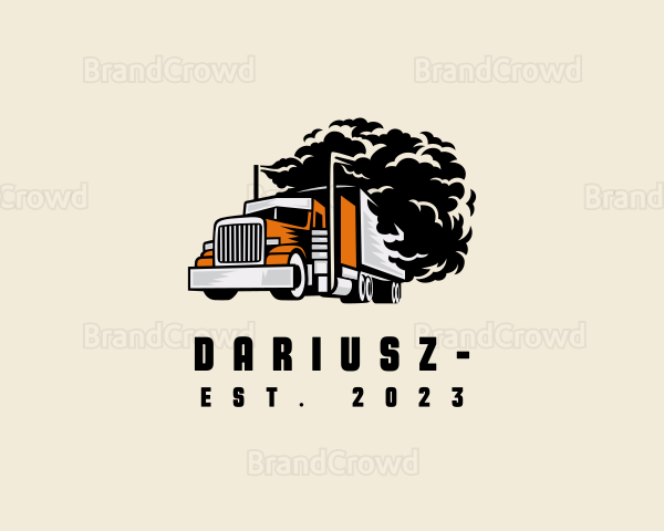 Smoking Truck Logistics Cargo Logo