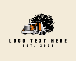 Moving Company - Smoking Truck Logistics Cargo logo design