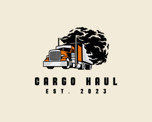 Smoking Truck Logistics Cargo logo design