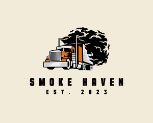 Smoking Truck Logistics Cargo logo design