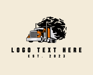 Transportation Service - Smoking Truck Logistics Cargo logo design