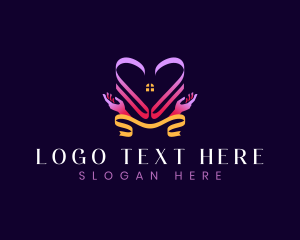 Hands - Heart Ribbon Charity logo design