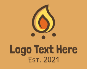 Camp Fire - Minimalist Bonfire Light logo design
