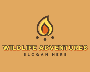 Camping Bonfire Flame logo design