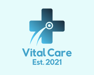 Digital Medical Cross logo design