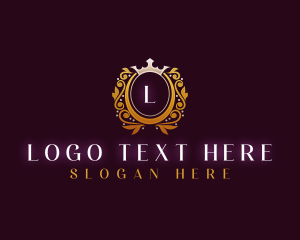 Golden - Floral Crown Ornamnent logo design