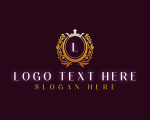 Luxe - Floral Crown Ornamnent logo design