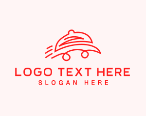 Line Art - Red Delivery Car logo design