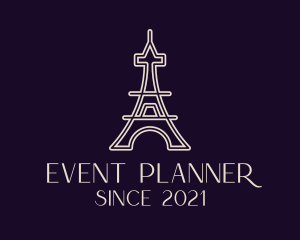 Destination - Eiffel Tower Landmark logo design