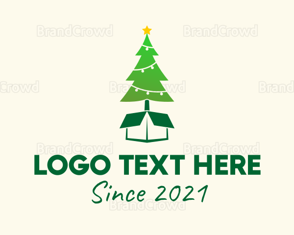 Christmas Tree Present Gift Logo