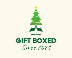 Christmas Tree Present Gift  logo design