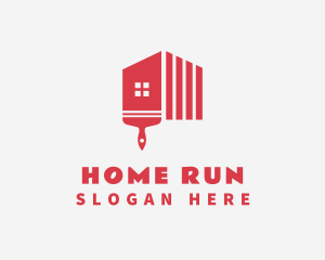 Red Paintbrush Home logo design