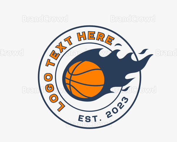 Basketball Flame Sports Logo