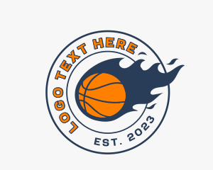 Ball - Basketball Flame Sports logo design