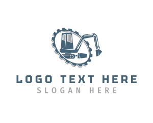 Cogwheel - Contractor Gear Excavator logo design