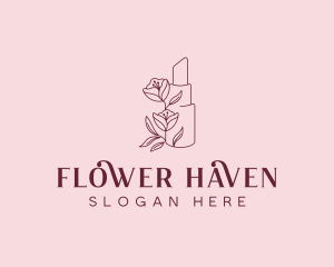 Beauty Flower Lipstick logo design