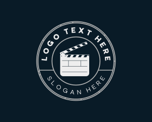 Badge - Movie Clapper Board logo design