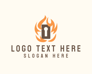 Fire - Fire Door Keyhole logo design