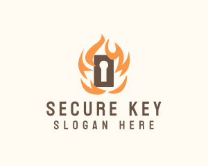 Password - Fire Door Keyhole logo design