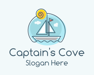 Captain - Summer Sailboat Monoline logo design