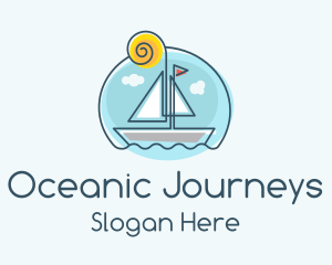 Voyage - Summer Sailboat Monoline logo design