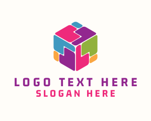 Corporation - Startup Cube Puzzle logo design