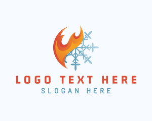 Blaze - Fire Ice Snowflake logo design