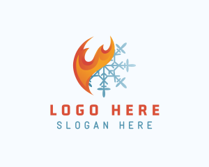Fire Ice Snowflake Logo