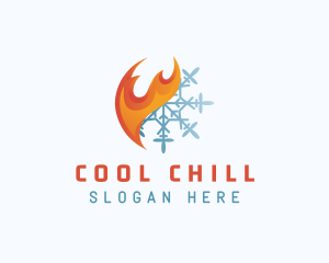 Refrigerator - Fire Ice Snowflake logo design