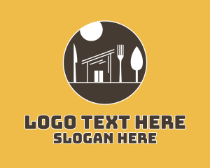 Shack - Cutlery Diner Shack logo design