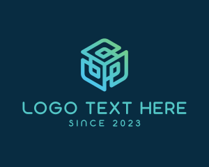 Abstract Tech Cube logo design