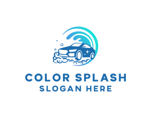 Splash Bubbles Auto Wash logo design