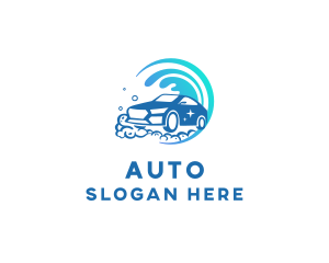 Splash Bubbles Auto Wash logo design