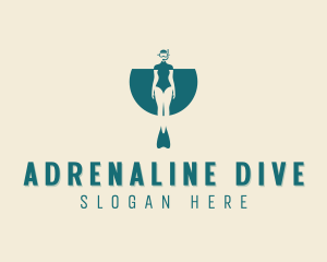 Female Free Diving Team logo design