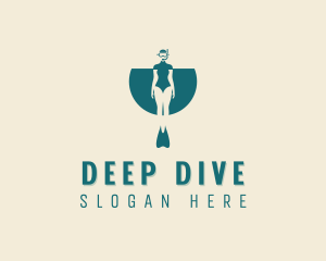 Female Free Diving Team logo design