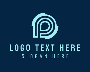 Internet Provider - Modern Curves Letter P logo design
