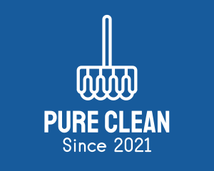 Modern Cleaning Broom logo design